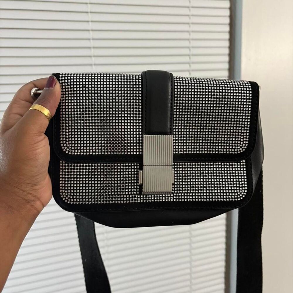 M-s-collection Women's Black and Silver Bag - Picture 3 of 5